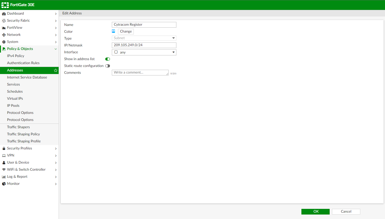 Fortigate – Changing outbound nat IP with IP Pools