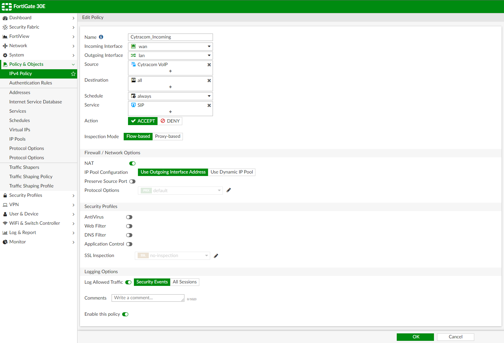 Fortigate – Changing outbound nat IP with IP Pools